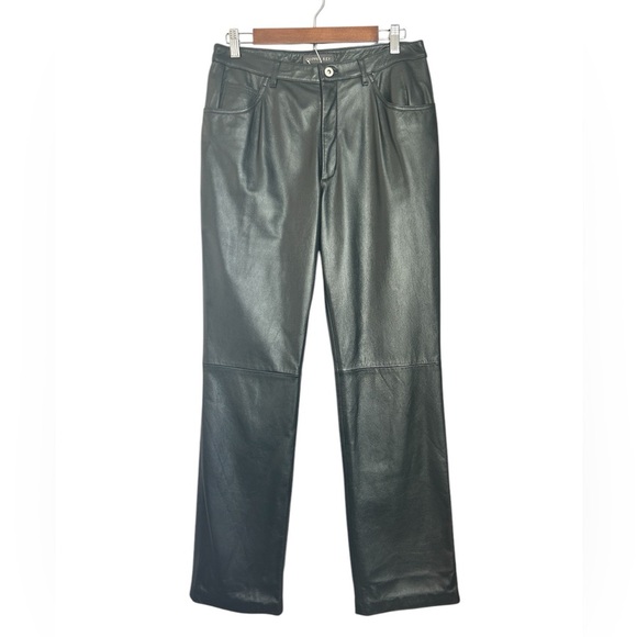 Copper Key Black Genuine Leather Straight Leg Pants Size 11 - Picture 1 of 9